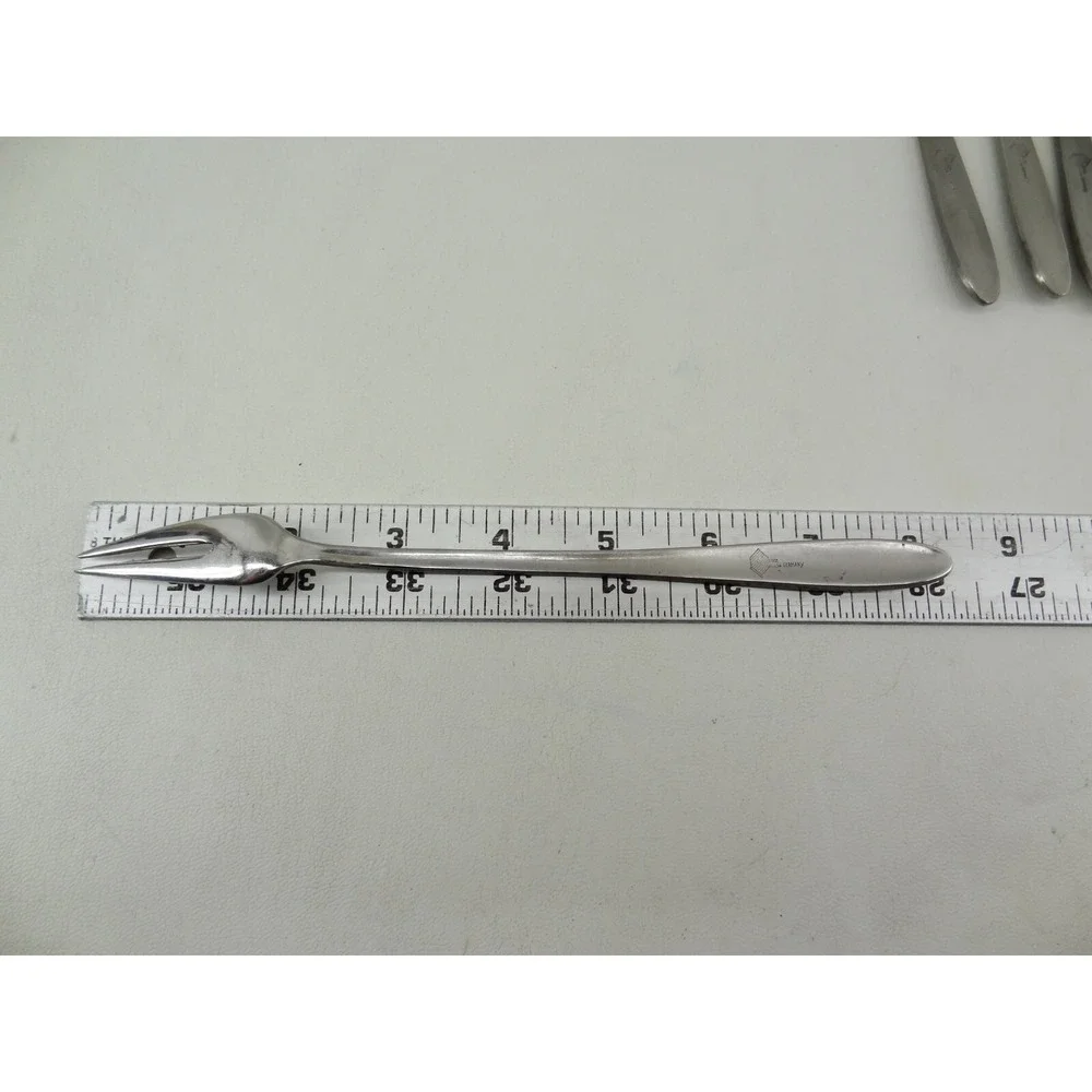 6 Mid‎ Century Modern Elegance Stainless Germany 2 Prong Fork Starburst Flatware